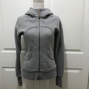 Lululemon Light Grey/Rose Gold Scuba Hoodie